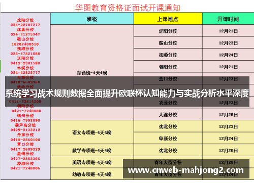 系统学习战术规则数据全面提升欧联杯认知能力与实战分析水平深度